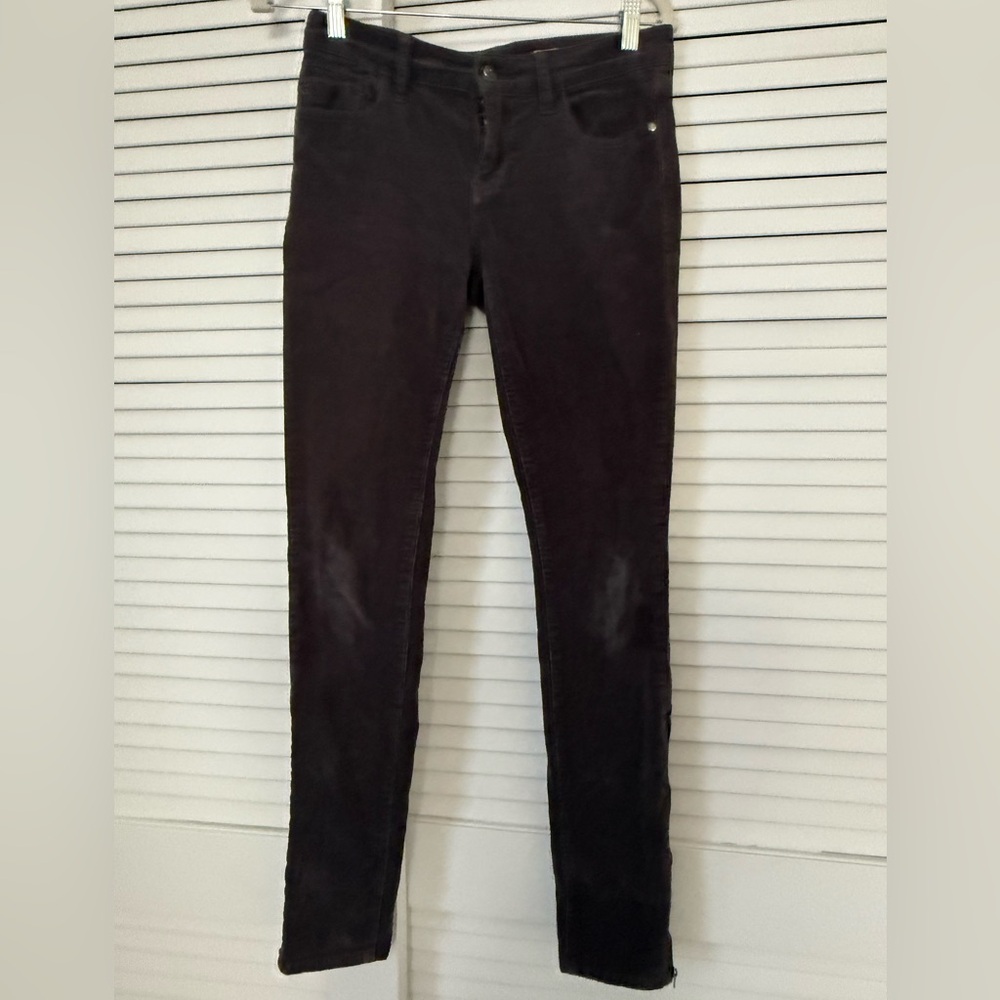 Pilcro Corduroy Pants Womens 25 High Rise Skinny Cropped Stretchy Cords Gray